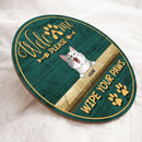 Pawzity Welcome Door Signs, Gifts For Cat Lovers, Please Wipe Your Paws Round Welcome Signs , Cat Mom Gifts