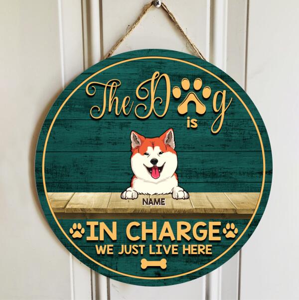 Pawzity Custom Wooden Signs, Gifts For Dog Lovers, The Dogs Are In Charge We Just Live Here , Dog Mom Gifts