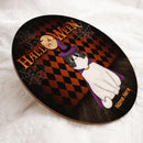 Halloween Custom Wooden Signs, Full Moon Agryle Welcome Signs For Front Door, Gifts For Cat Lovers , Cat Mom Gifts