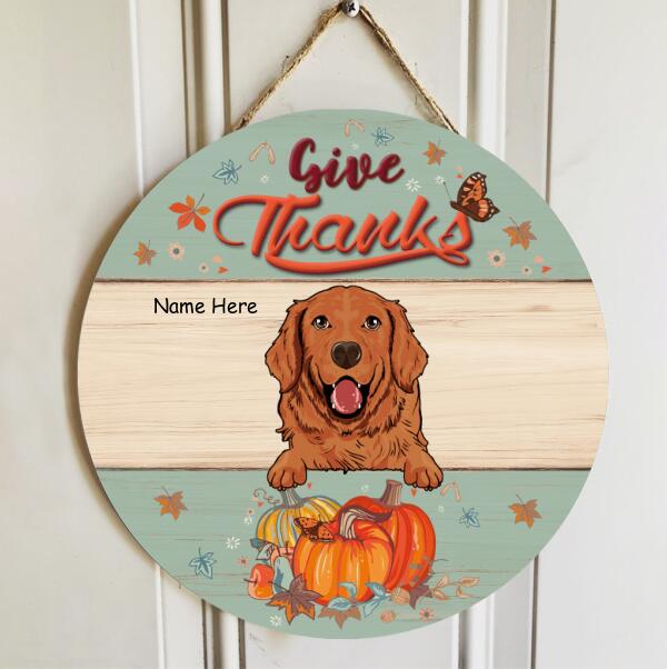 Thanksgiving Welcome Door Signs, Autumn Gifts For Dog Lovers, Pastel Custom Wooden Signs , Dog Mom Gifts