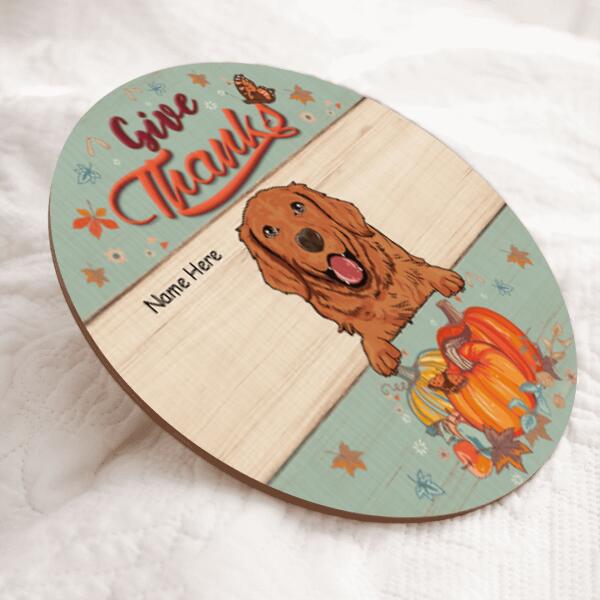 Thanksgiving Welcome Door Signs, Autumn Gifts For Dog Lovers, Pastel Custom Wooden Signs , Dog Mom Gifts