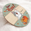 Thanksgiving Welcome Door Signs, Autumn Gifts For Cat Lovers, Pastel Custom Wooden Signs , Cat Mom Gifts