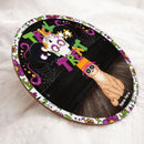 Halloween Trick Or Treat Signs, Flowers Skull Welcome Sign For Front Door, Gifts For Cat Lovers , Cat Mom Gifts