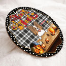 Thanksgiving Welcome Signs, Fall Gifts For Dog Lovers, White Plaid Custom Wooden Signs, , Dog Mom Gifts