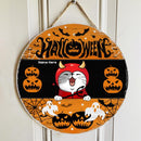 Halloween Signs, Halloween Decorations For Cat Lovers, Orange Custom Wooden Signs , Cat Mom Gifts