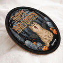 Halloween Welcome Door Signs, Halloween Decorations For Cat Lovers, Foggy Cemetery Custom Wooden Signs , Cat Mom Gifts