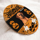 Halloween Welcome Door Signs, Halloween Decorations For Dog Lovers, Pumpkin Custom Wooden Signs , Dog Mom Gifts