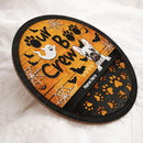 Halloween Our Boo Crew Welcome Door Signs, Halloween Decorations For Cat Lovers, Custom Wooden Signs , Cat Mom Gifts