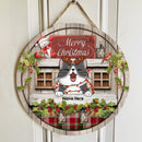 Christmas Welcome Door Signs, Gifts For Cat Lovers, Merry Christmas Custom Wooden Signs , Cat Mom Gifts