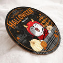 Halloween Welcome Door Signs, Halloween Decorations For Cat Lovers, Happy Halloween Custom Wooden Signs , Cat Mom Gifts