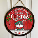 Christmas Welcome It's Beginning To Look A Lot Like Christmas Signs, Gifts For Cat Lovers, Custom Wooden Door Signs , Cat Mom Gifts