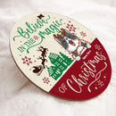 Christmas Door Decorations, Gifts For Cat Lovers, Believe In The Magic Of Christmas, Wheat And Red Welcome Door Signs , Cat Mom Gifts