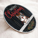 Christmas Door Decorations, Gifts For Cat Lovers, Merry Christmas Black Wooden Welcome Door Signs , Cat Mom Gifts