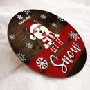 Christmas Door Decorations, Gifts For Cat Lovers, Let It Snow Red & White Background Welcome Door Sign , Cat Mom Gifts