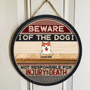 Pawzity Beware Of Dog Sign, Gifts For Dog Lovers, Not Responsible For Injury Or Death Funny Warning Signs , Dog Mom Gifts