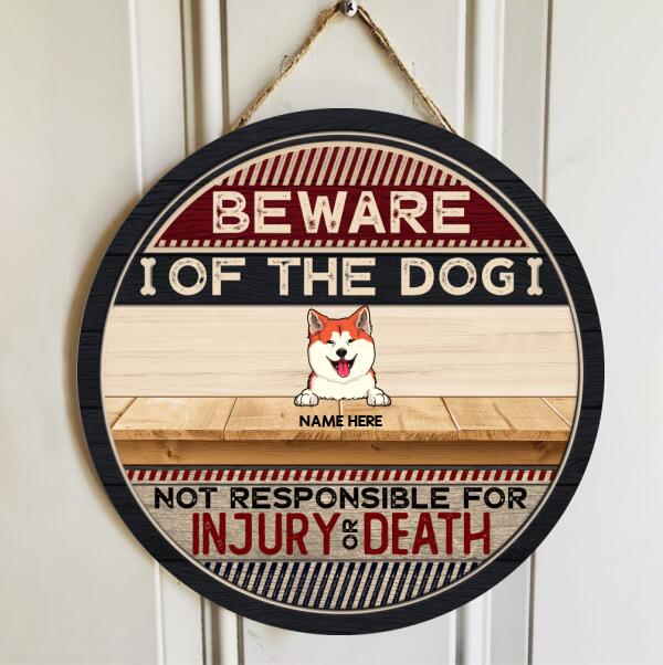 Pawzity Beware Of Dog Sign, Gifts For Dog Lovers, Not Responsible For Injury Or Death Funny Warning Signs , Dog Mom Gifts