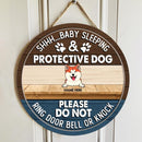 Pawzity Welcome Door Signs, Gifts For Dog Lovers, Baby Sleeping Protective Dog Please Do Not Ring Door Bell Or Knock , Dog Mom Gifts
