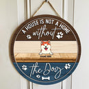 Pawzity Welcome Door Signs, Gifts For Dog Lovers, A House Is Not A Home Without The Dog Red & Black Custom Wooden Signs , Dog Mom Gifts