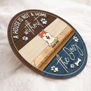 Pawzity Welcome Door Signs, Gifts For Dog Lovers, A House Is Not A Home Without The Dog Red & Black Custom Wooden Signs , Dog Mom Gifts