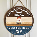 Pawzity No Need To Knock We Know You Are Here Welcome Door Signs, Gifts For Dog Lovers, Black Wooden Funny Signs , Dog Mom Gifts