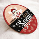 Christmas Door Decorations, Gifts For Dog Lovers, Let It Snow Red & Black Background Welcome Door Signs , Dog Mom Gifts