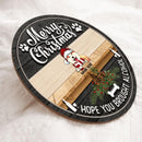 Christmas Door Decorations, Gifts For Dog Lovers, Hope You Brought Alcohol Black Wooden Welcome Door Signs , Dog Mom Gifts