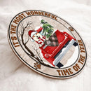 Christmas Door Decorations, Gifts For Dog Lovers, It's The Most Wonderful Time Of The Year Old Wooden Red Truck , Dog Mom Gifts