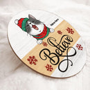 Christmas Door Decorations, Gifts For Cat Lovers, Believe White & Yellow Background Welcome Door Signs , Cat Mom Gifts