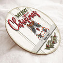 Christmas Door Decorations, Gifts For Cat Lovers, Merry Christmas White Wooden Background Welcome Door Signs , Cat Mom Gifts
