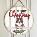 Christmas Door Decorations, Gifts For Cat Lovers, Merry Christmas White Wooden Background Welcome Door Signs , Cat Mom Gifts