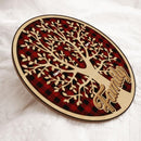 Pawzity Family Name Sign, Family Tree With Hearts And Paws Wing Custom Wooden Signs