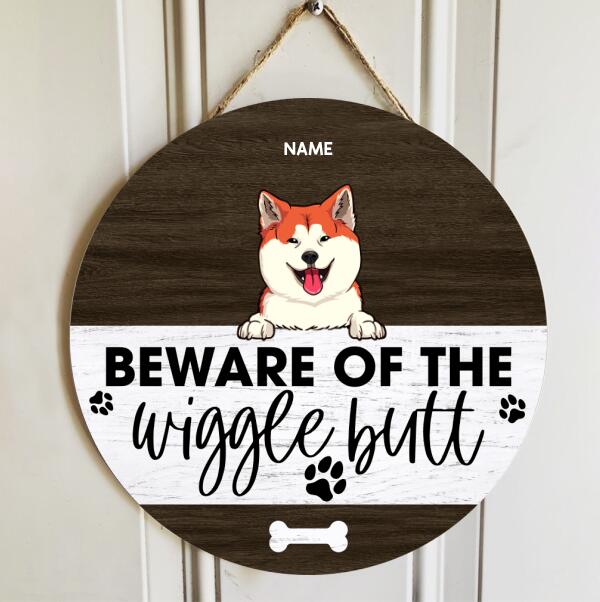 Pawzity Beware Of Wigglebutts Custom Wooden Signs, Gifts For Dog Lovers, Funny Dog Warning Signs , Dog Mom Gifts