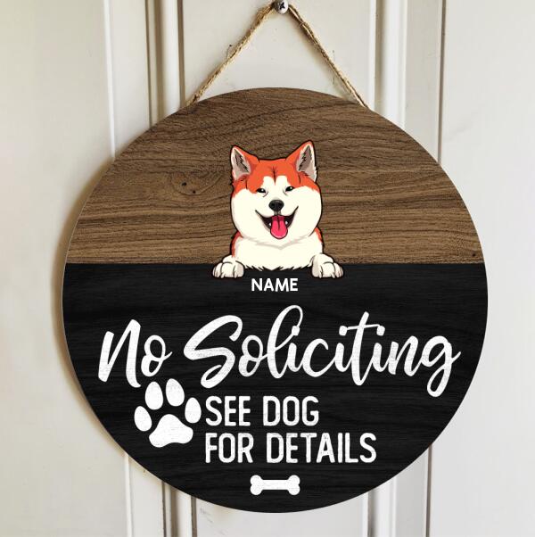 Pawzity No Soliciting Sign Funny Custom Wooden Signs, Gifts For Dog Lovers, See Dogs For Details Warning Sign , Dog Mom Gifts