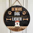 Pawzity Beware Of Dog Sign, Gifts For Dog Lovers, Can't Hold Their Licker Warning Sign , Dog Mom Gifts