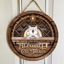 Pawzity Hope You Brought Alcohol & Cat Treats Funny Signs, Gifts For Cat Lovers, Brick Wall And  Wine Cabinet , Cat Mom Gifts