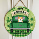 St. Patrick's Day Custom Wooden Signs, Gifts For Cat Lovers, Irish Kisses Shamrock Wishes Personalized Sign Wood , Cat Mom Gifts