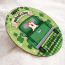 St. Patrick's Day Custom Wooden Signs, Gifts For Dog Lovers, Irish Kisses Shamrock Wishes Personalized Sign Wood , Dog Mom Gifts