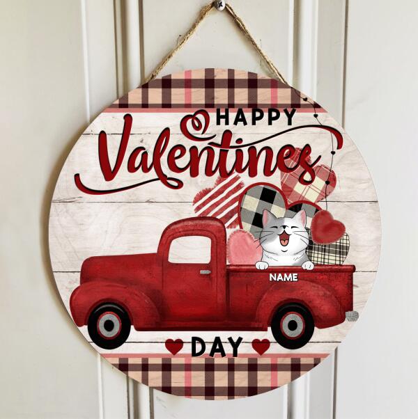 Valentine Custom Wooden Sign, Valentine Day Gifts For Cat Lovers, Happy Holiday Personalized Sign Wood , Cat Mom Gifts