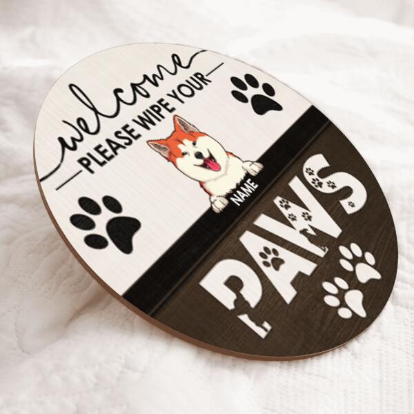 Pawzity Welcome Door Signs, Gifts For Dog Lovers, Please Wipe You Paws Custom Wooden Signs , Dog Mom Gifts