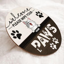 Pawzity Welcome Door Signs, Gifts For Cat Lovers, Please Wipe You Paws Custom Wooden Signs , Cat Mom Gifts