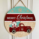 Christmas Dog Welcome Door Sign, Gift For Dog Lovers, Red Truck & Pine Tree Custom Wooden Signs , Dog Mom Gifts