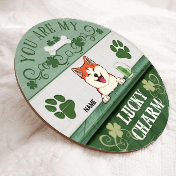 St. Patrick's Day Custom Wooden Signs, Gifts For Dog Lovers, You Are My Lucky Charm Custom Signs Outdoor , Dog Mom Gifts