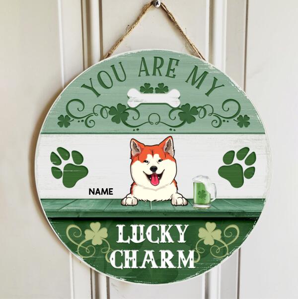 St. Patrick's Day Custom Wooden Signs, Gifts For Dog Lovers, You Are My Lucky Charm Custom Signs Outdoor , Dog Mom Gifts