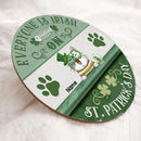 St. Patrick's Day Custom Wooden Signs, Gifts For Cat Lovers, Everyone Is Irish On St. Patrick's Day Custom Signs Outdoor , Cat Mom Gifts