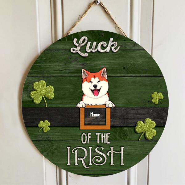 St. Patrick's Day Custom Wooden Signs, Gifts For Dog Lovers, Luck of The Irish Custom Signs Outdoor , Dog Mom Gifts