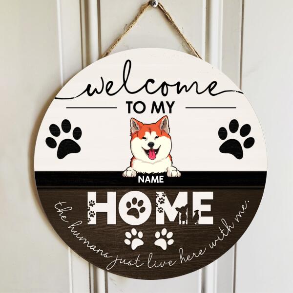 Pawzity Welcome To Our Home Custom Wooden Signs, Gifts For Dog Lovers, Personalized Home Signs , Dog Mom Gifts