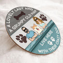Pawzity Custom Signs Wood, Gifts For Dog Lovers, A Lovely Lady And A Grumpy Old Man Live Here With Their Crazy Dogs , Dog Mom Gifts
