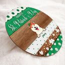 St. Patrick's Day Custom Wooden Signs, Gifts For Pet Lovers, Polka Dots Custom Signs Outdoor