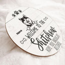 Pawzity Welcome To The Shitshow Custom Wooden Signs, Gifts For Dog Lovers, Hope You Brought Alcohol Wooden Welcome Sign , Dog Mom Gifts