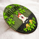 St. Patrick's Day Welcome Door Signs, Gifts For Pet Lovers, Round Welcome Sign, Shamrock Door Sign